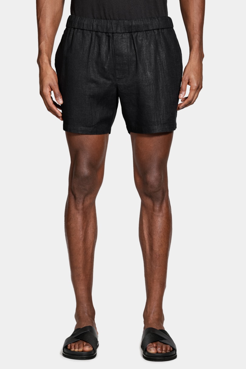 Bermuda Algodão Com Elastico Rústica Preto