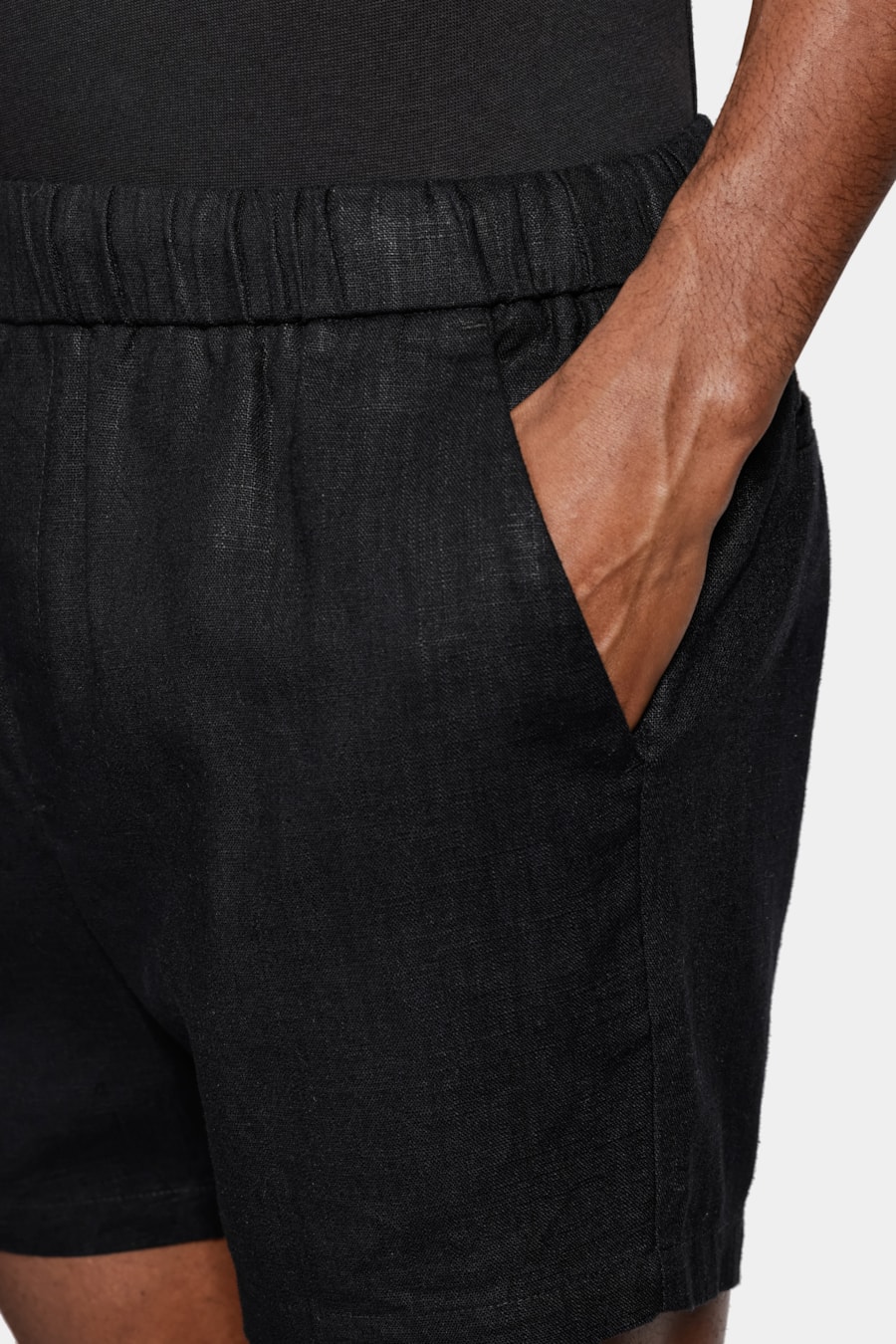 Bermuda Algodão Com Elastico Rústica Preto — foto 3 de 6