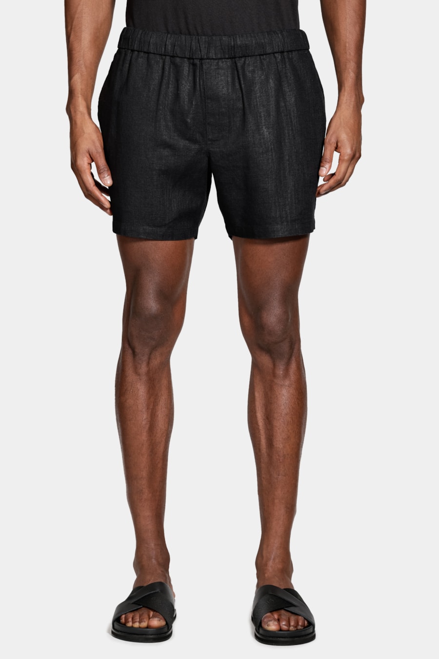 Bermuda Algodão Com Elastico Rústica Preto — foto 1 de 6