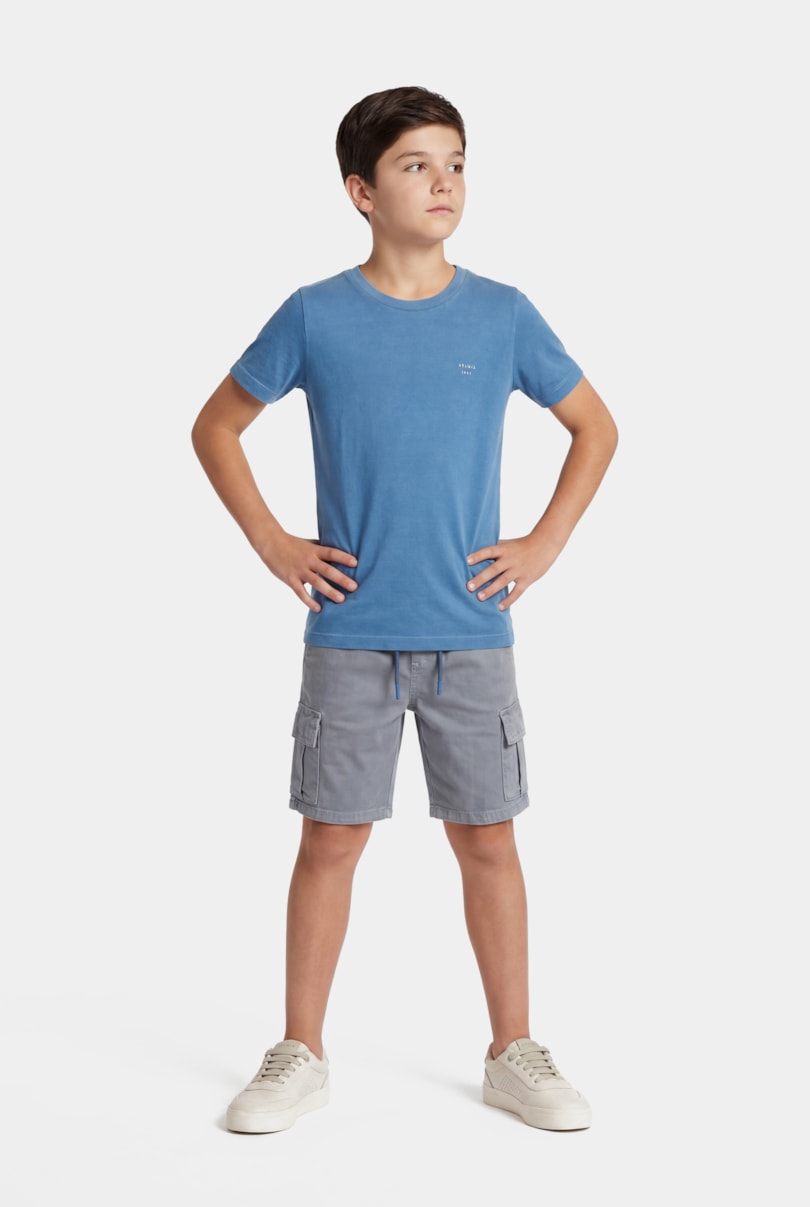 Bermuda Cargo Chino Infantil Azul Medio