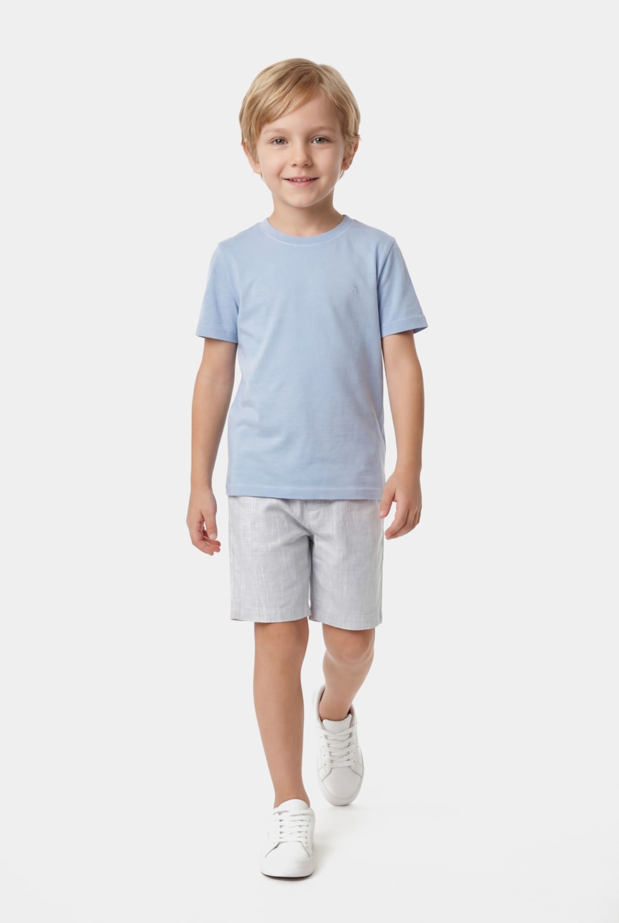 Bermuda Chinho Flamê Infantil Colors Azul Claro — foto 2 de 6