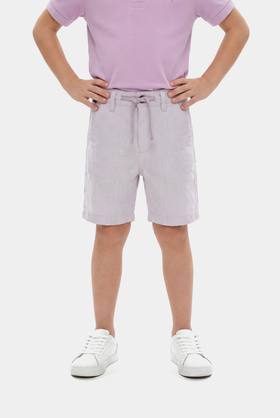 Bermuda Chinho Flamê Infantil Colors Lilas — foto 1 de 4
