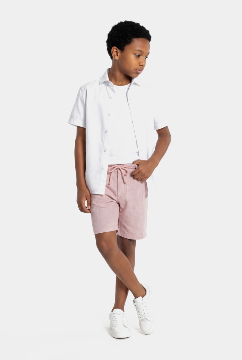 Bermuda Chinho Flamê Infantil Colors Salmao
