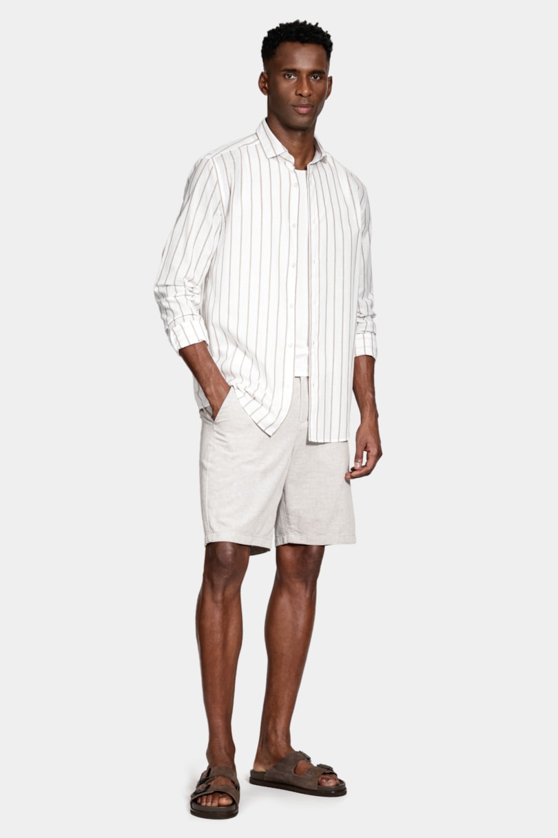Bermuda Chino Algodão Classica Maquinetada Areia