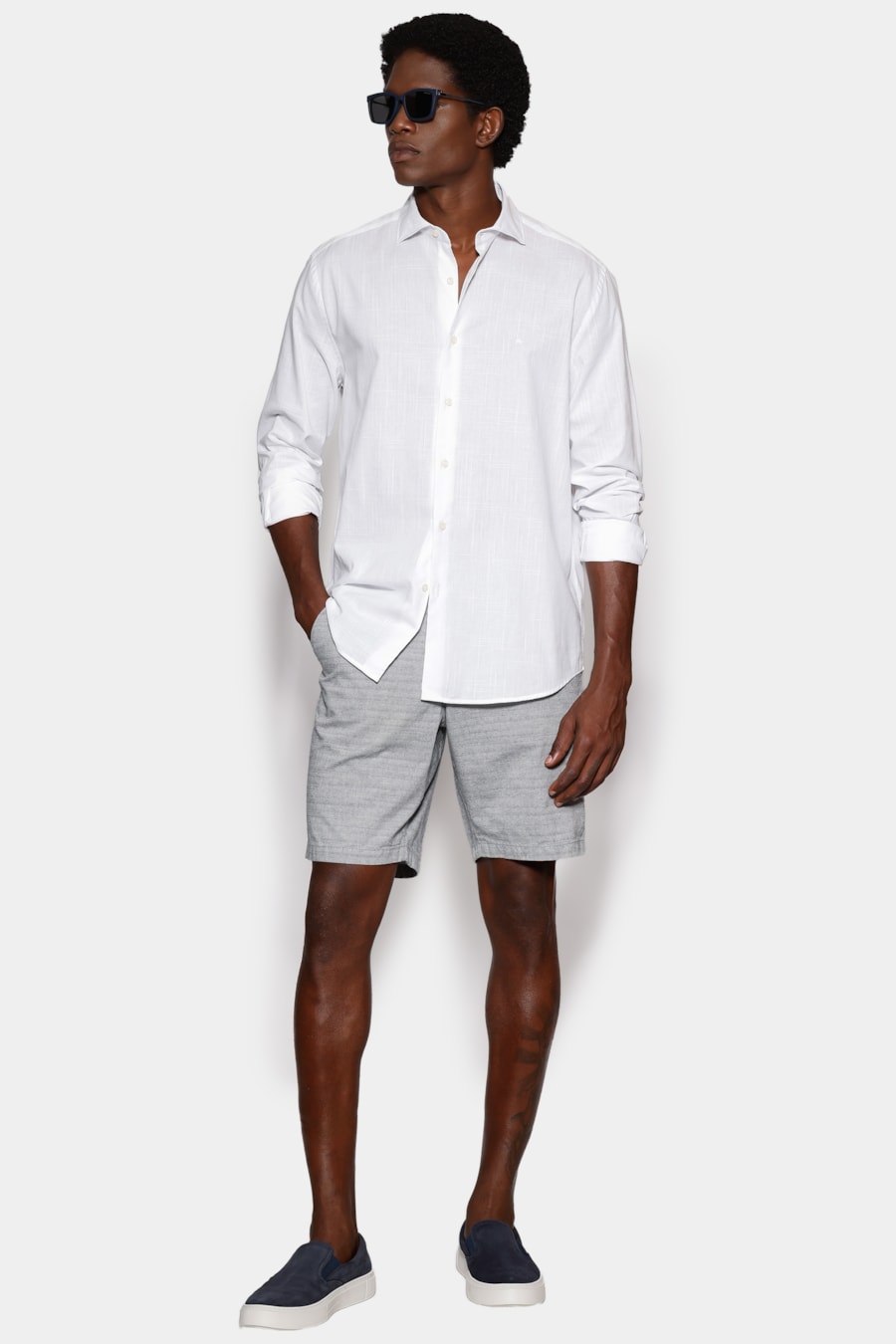 Bermuda Chino Algodão Flamê Navy — foto 2 de 6