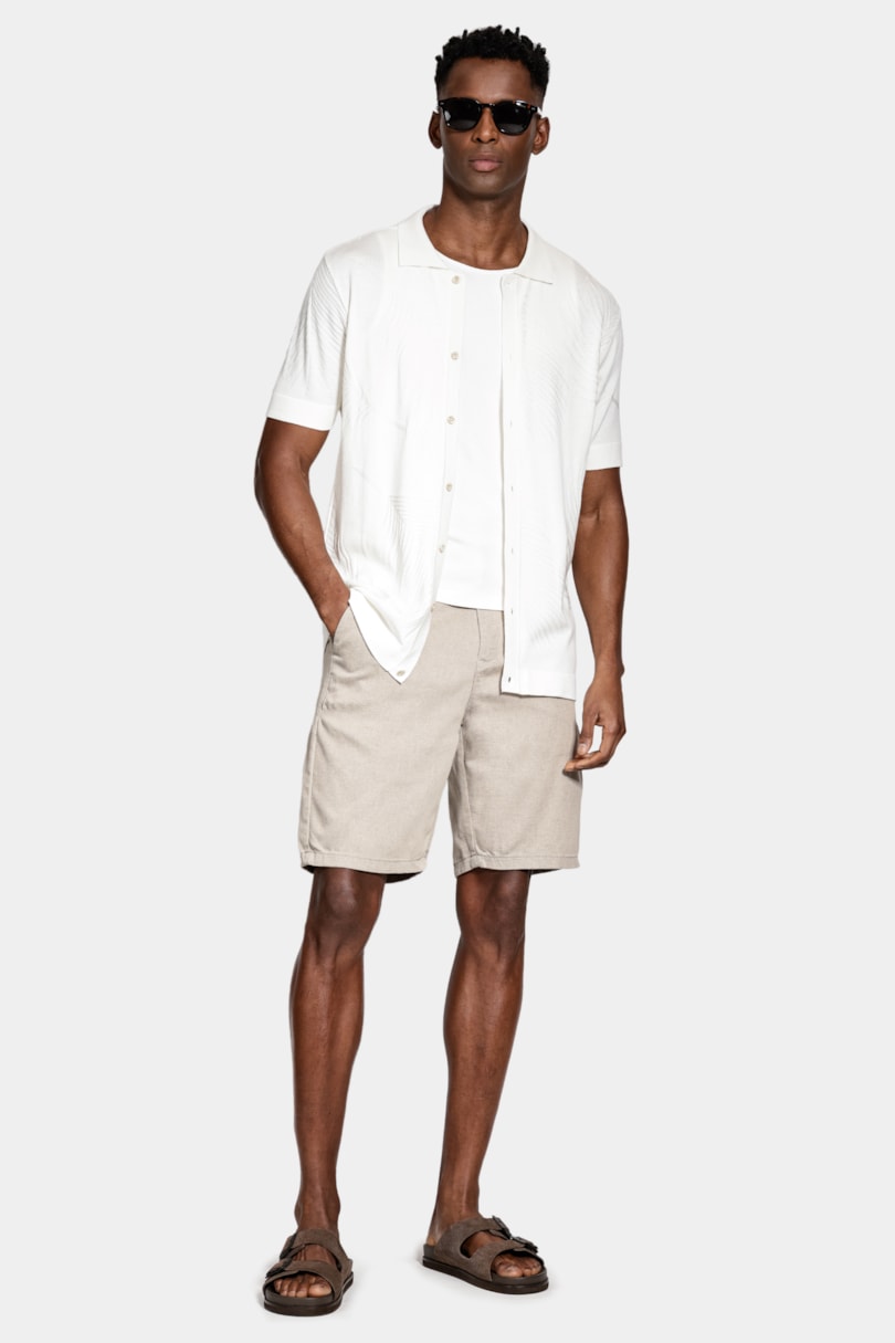 Bermuda Chino Algodão Moline Areia