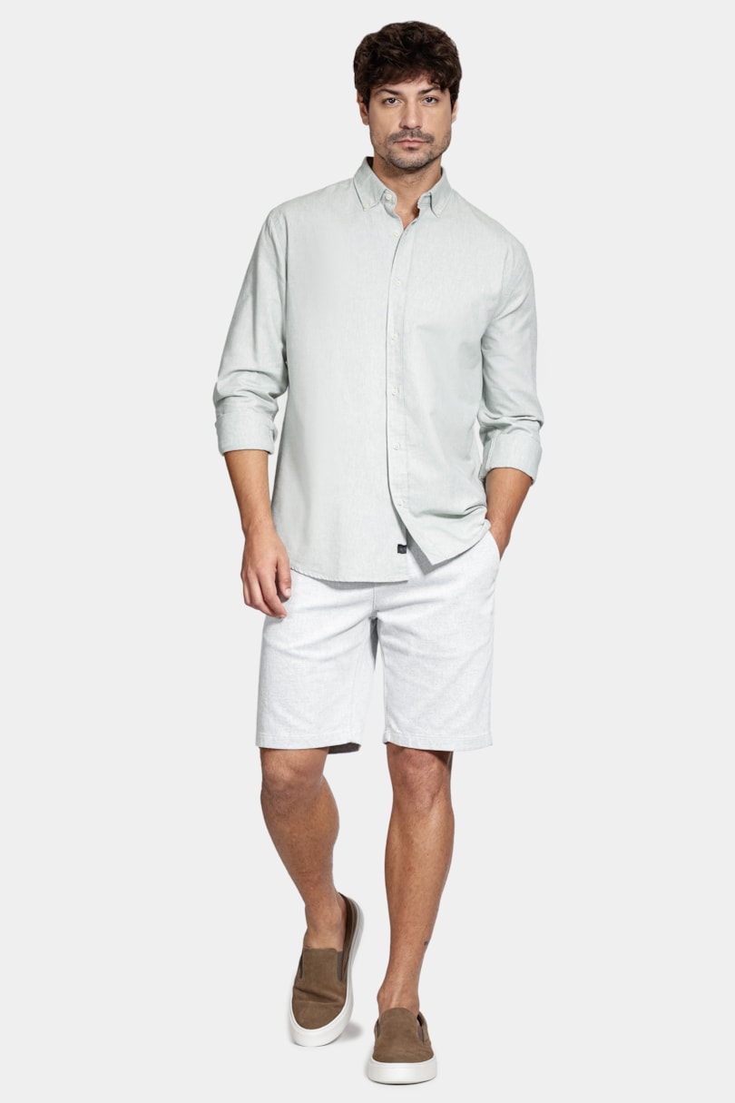 Bermuda Chino Algodão Moline Branco