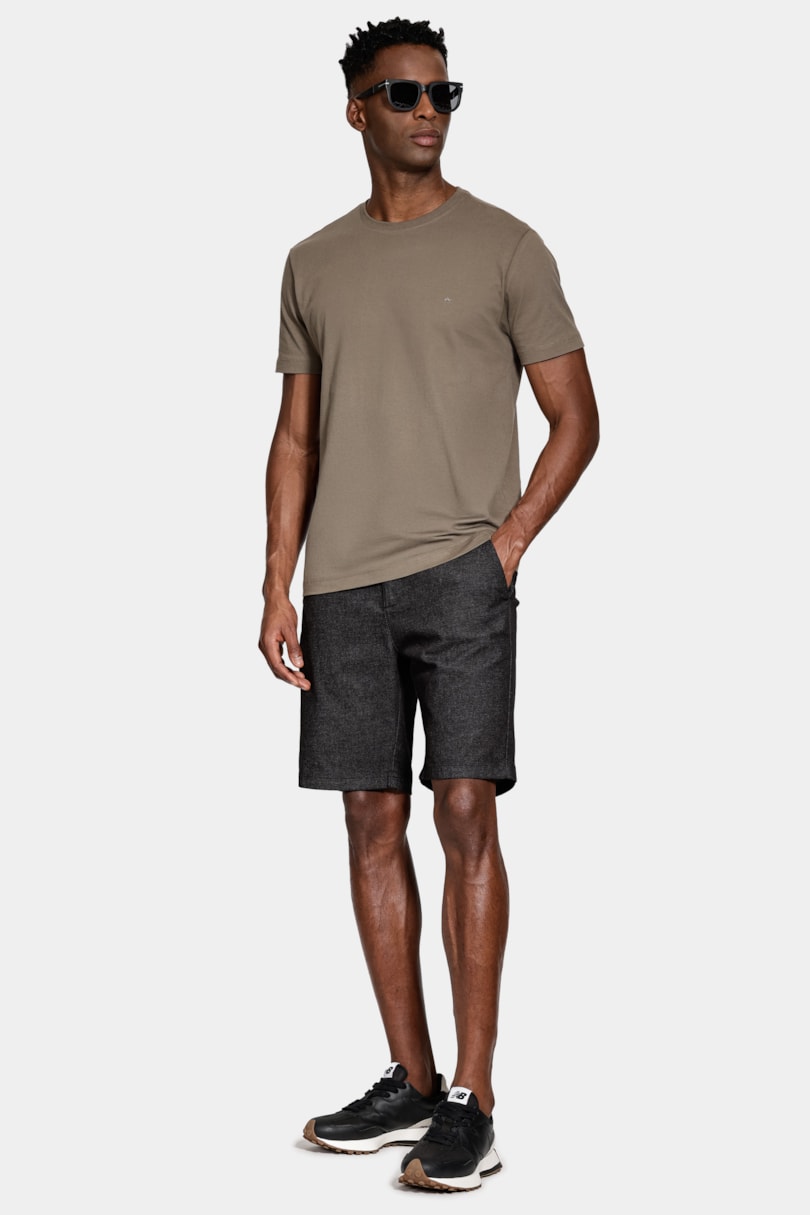 Bermuda Chino Algodão Moline Preto