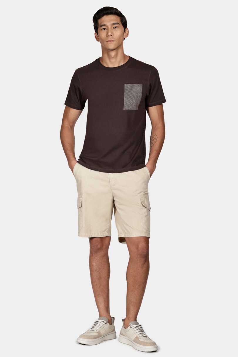 Bermuda Chino Cargo Amendoa