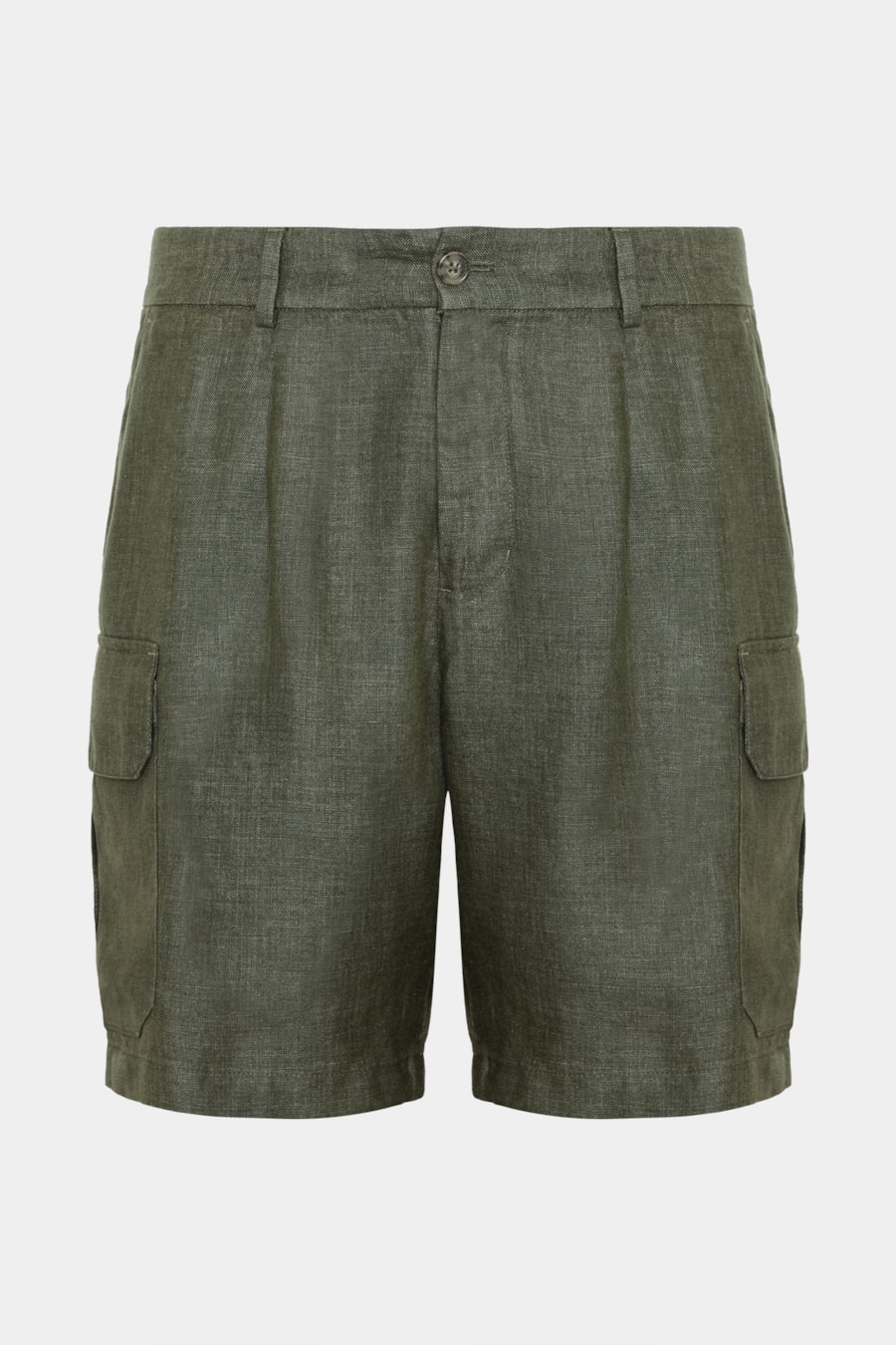 Bermuda Chino Cargo Linho Verde Militar — foto 6 de 7