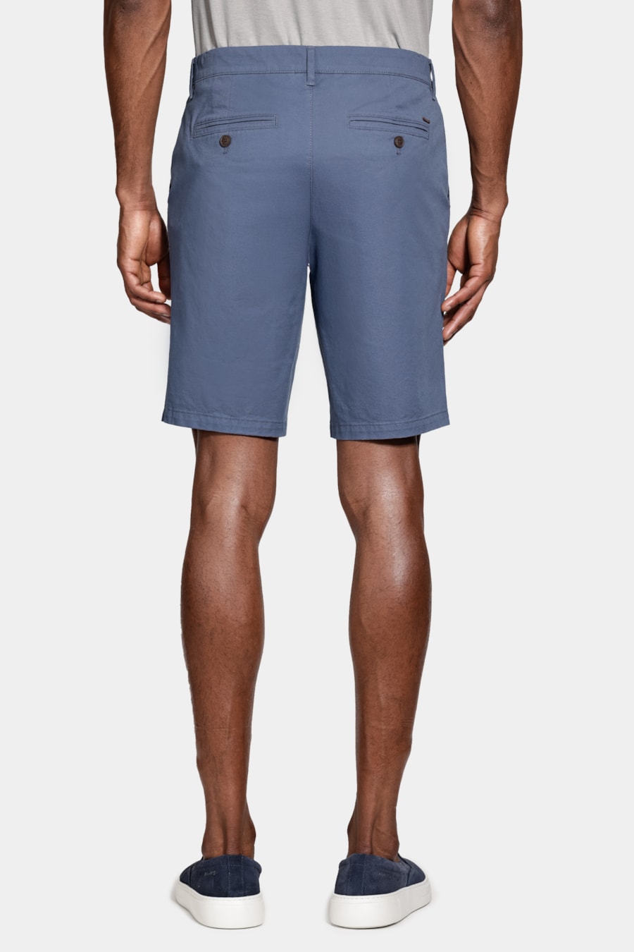 Bermuda Chino Casual em Sarja Azul Indigo — foto 5 de 6