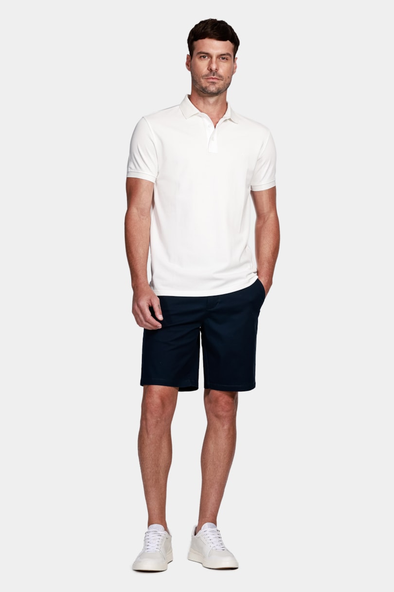 Bermuda Chino Casual em Sarja Marinho