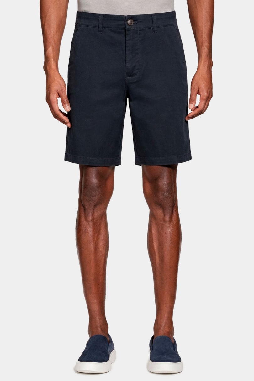 Bermuda Chino Casual em Sarja Navy