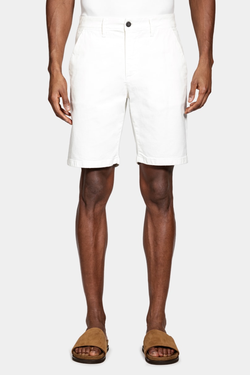 Bermuda Chino Clássica Canvas Off White