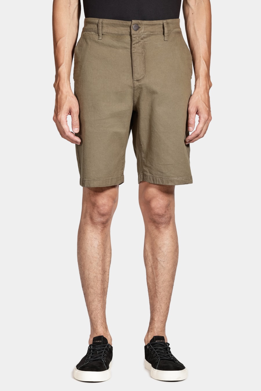 Bermuda Chino Clássica Canvas Verde Militar — foto 1 de 5