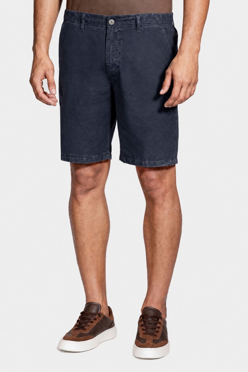 Bermuda Chino Clássica Estonada Marinho