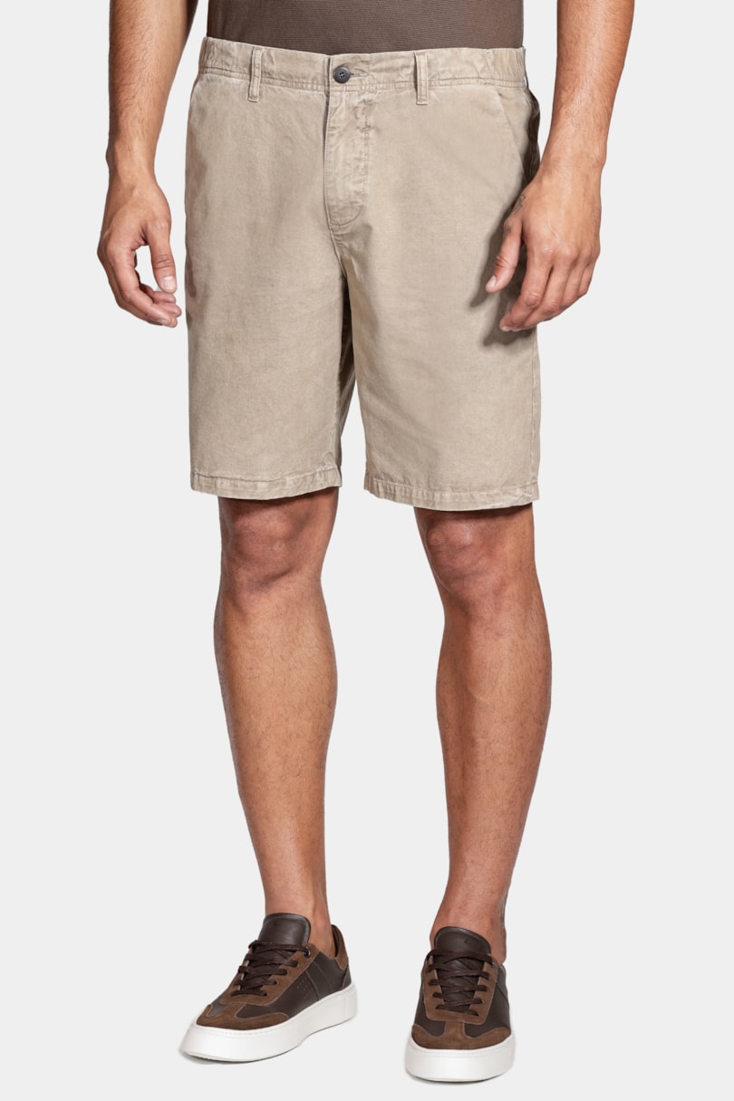 Bermuda Chino Clássica Estonada Verde Militar