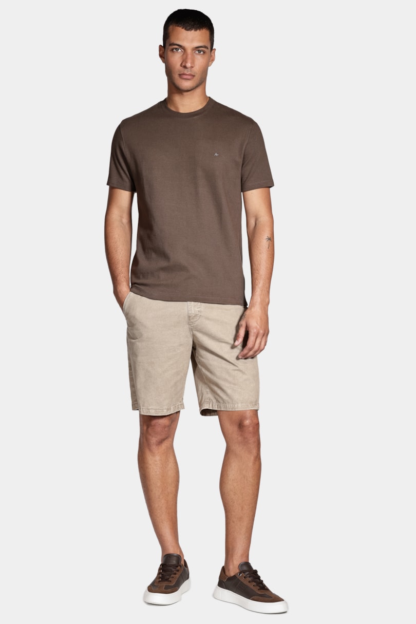 Bermuda Chino Clássica Estonada Verde Militar