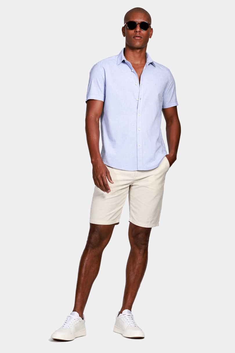 Bermuda Chino Clássica Flame Off White