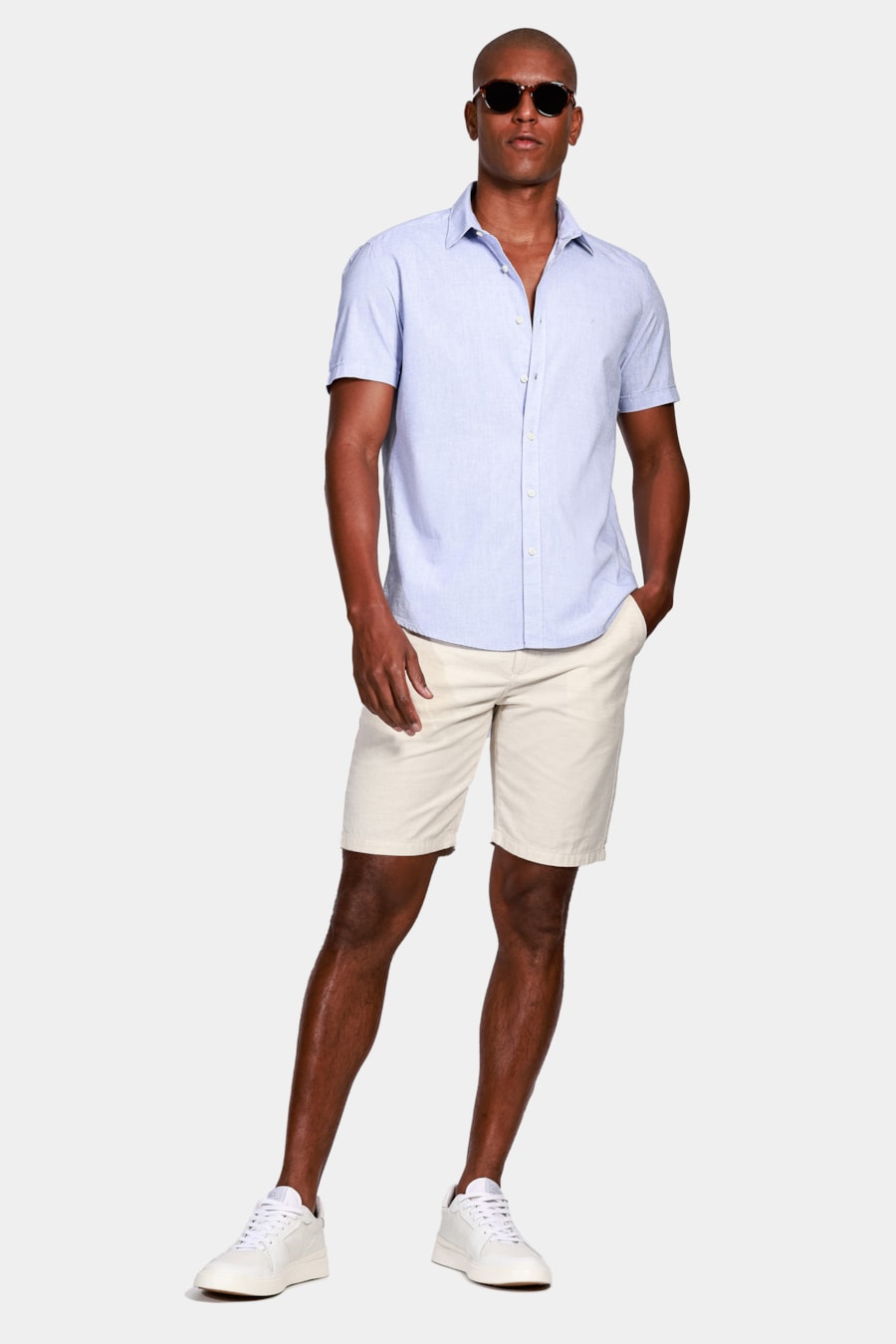 Bermuda Chino Clássica Flame Off White — foto 2 de 5