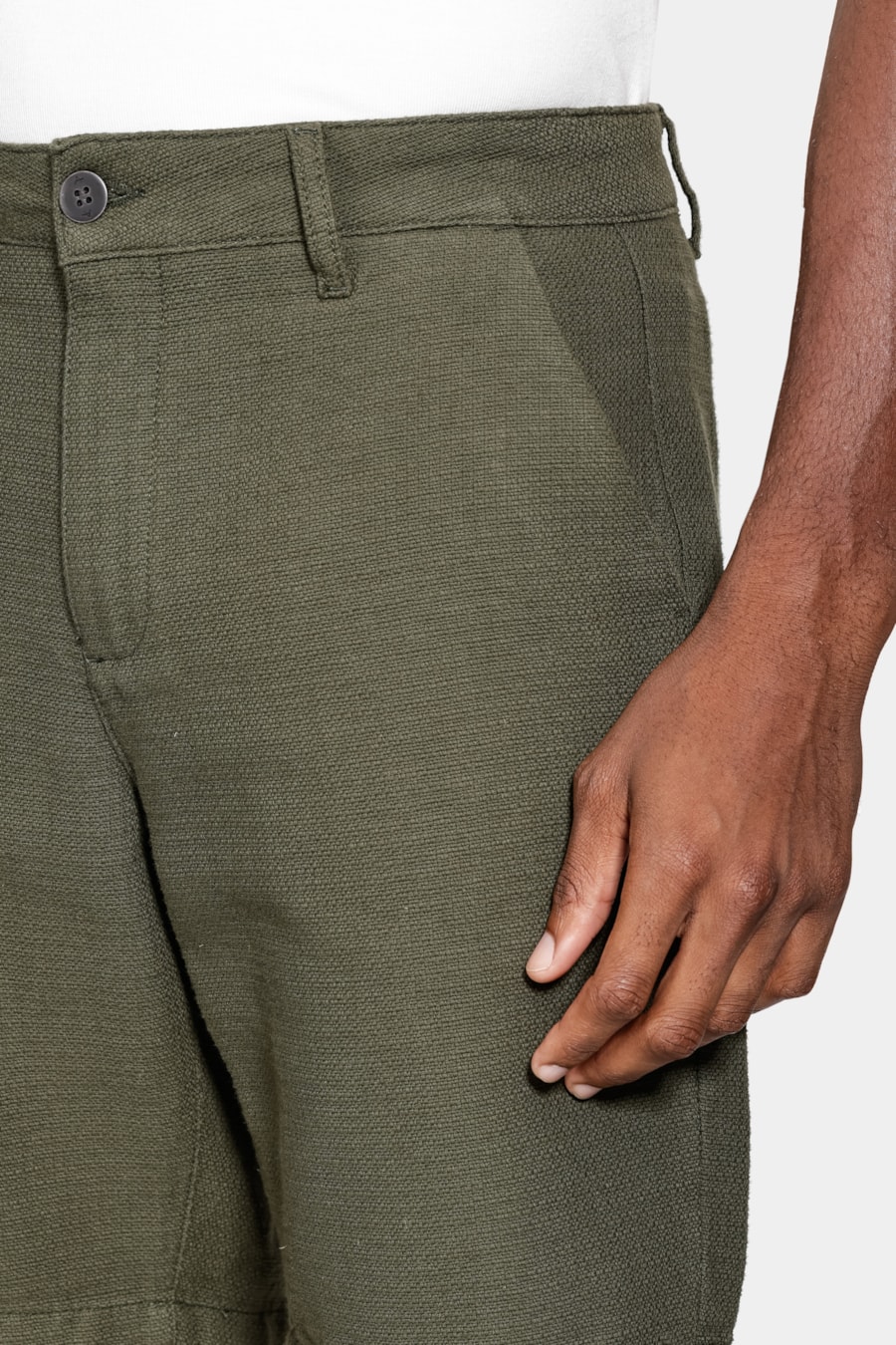 Bermuda Chino Classica Maquinetada Verde Musgo — foto 3 de 6
