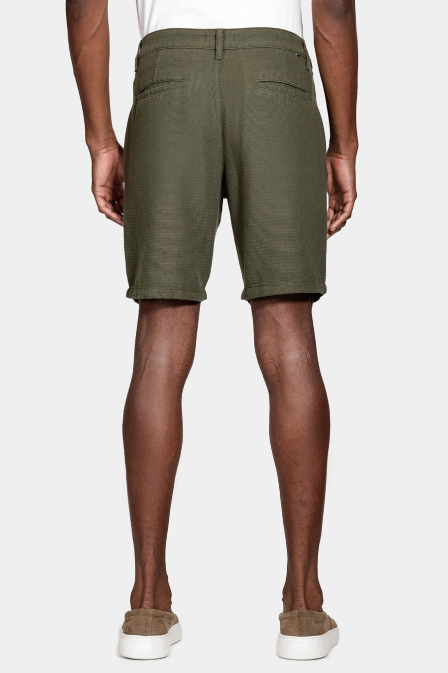 Bermuda Chino Classica Maquinetada Verde Musgo — foto 5 de 6