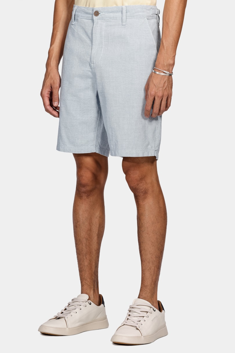 Bermuda Chino Clássica Rústica Azul Claro