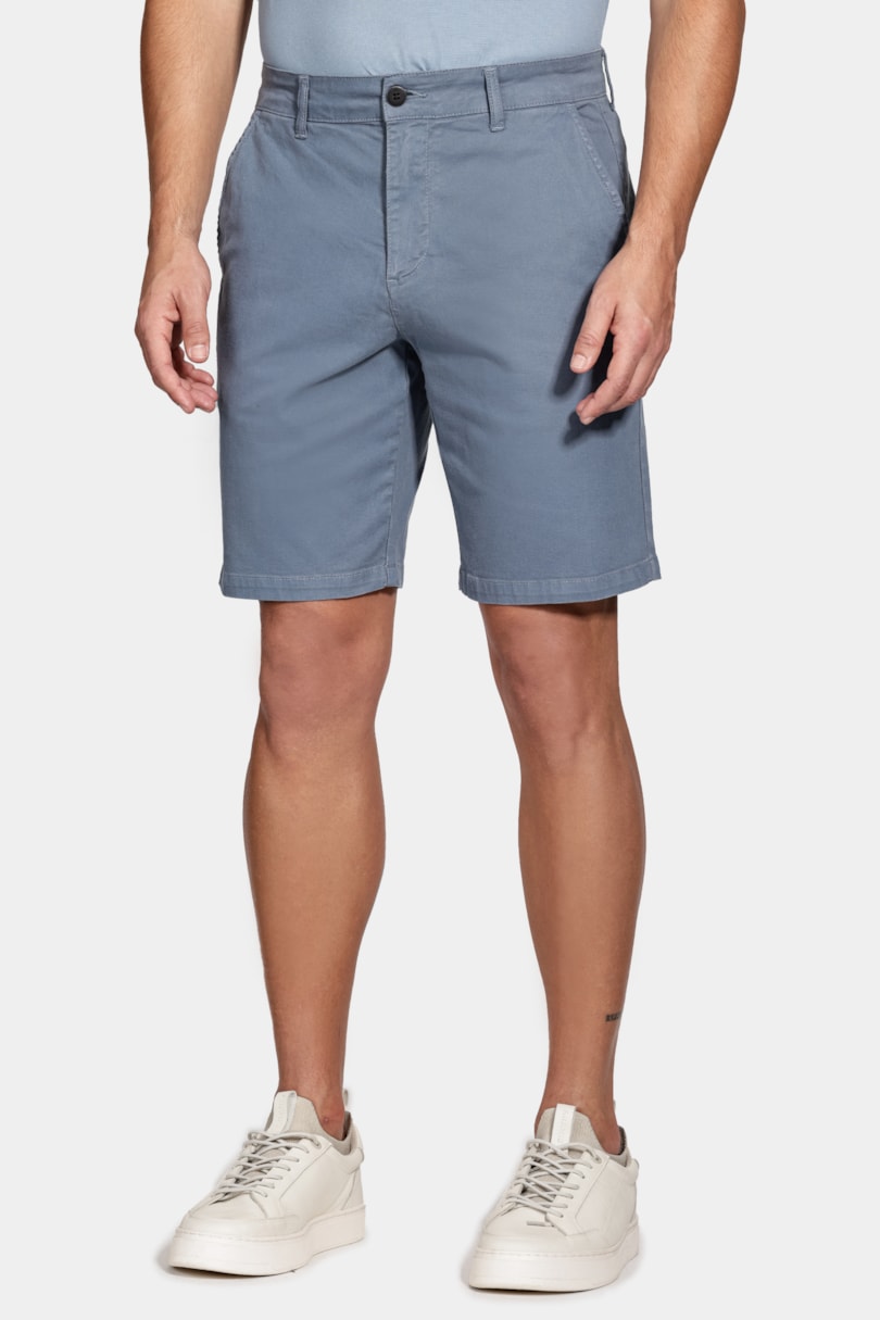 Bermuda Chino Color Essencial Azul Índigo
