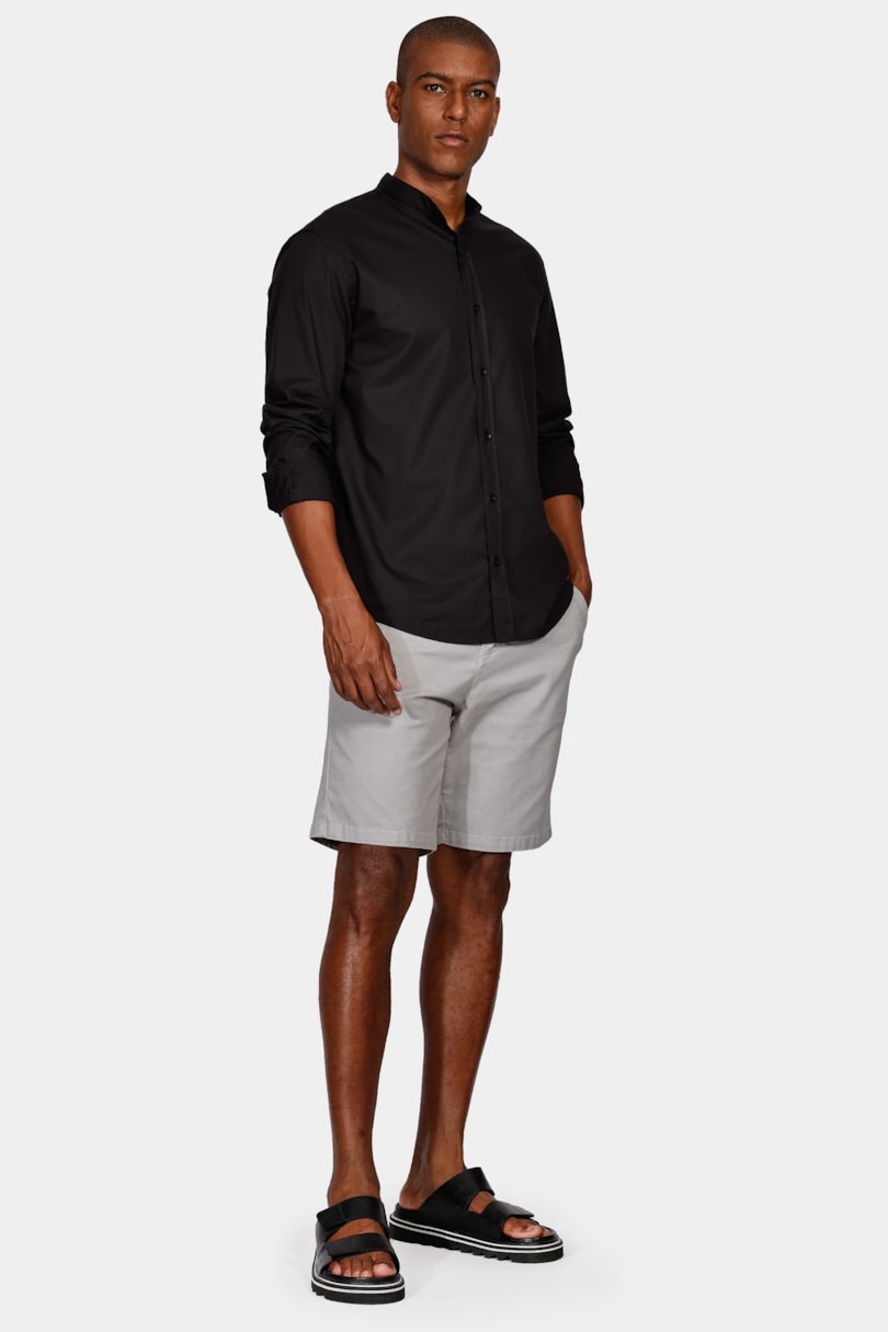 Bermuda Chino Color Essencial Cinza