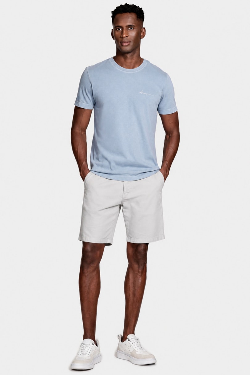 Bermuda Chino Color Essencial Marfim 117