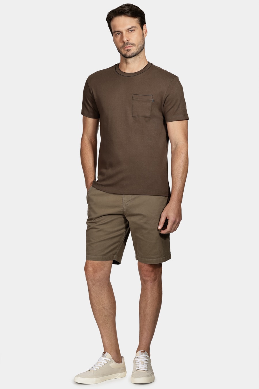 Bermuda Chino Color Essencial Marrom Militar — foto 2 de 7