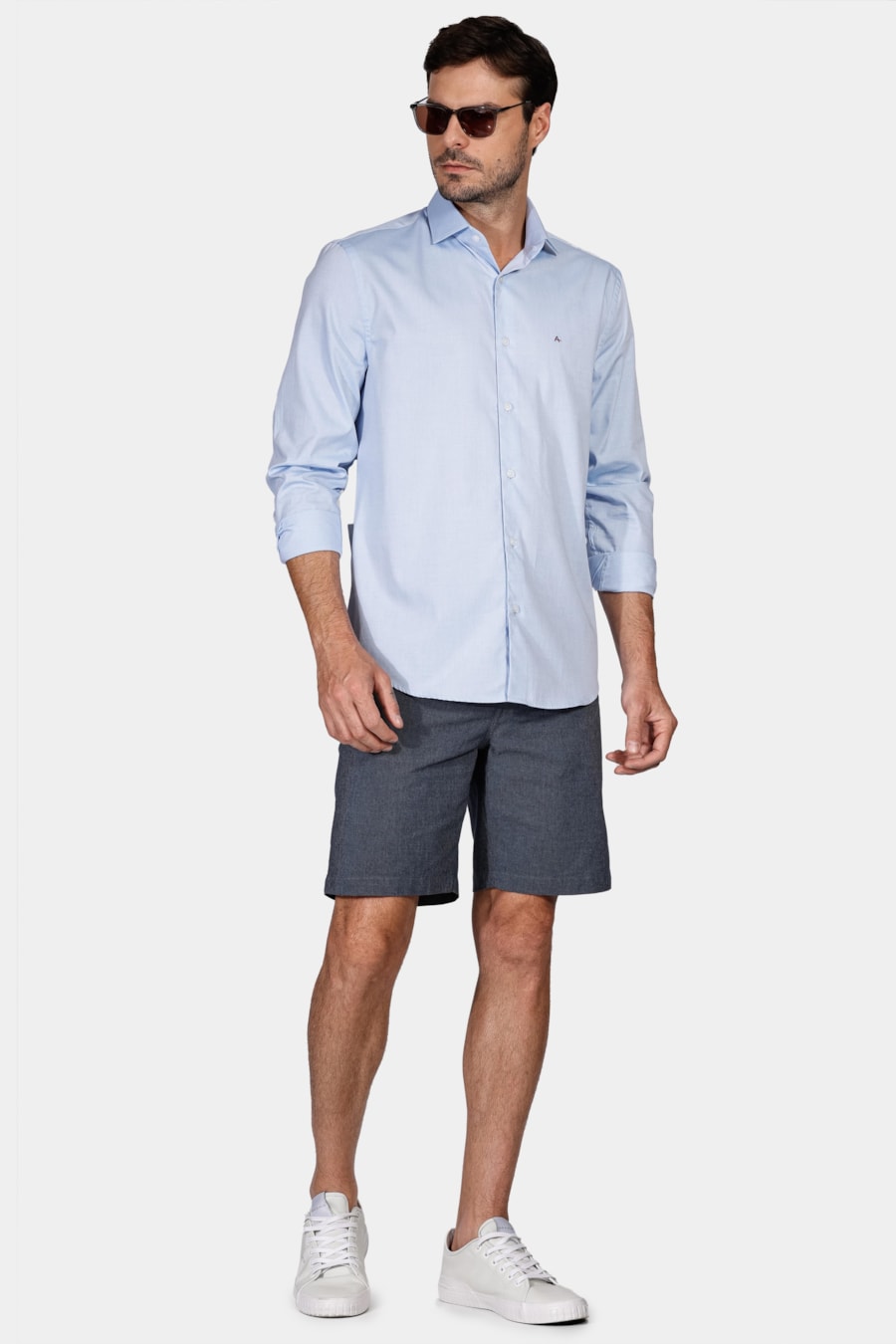 Bermuda Chino Cotton Sarja Marinho — foto 2 de 5
