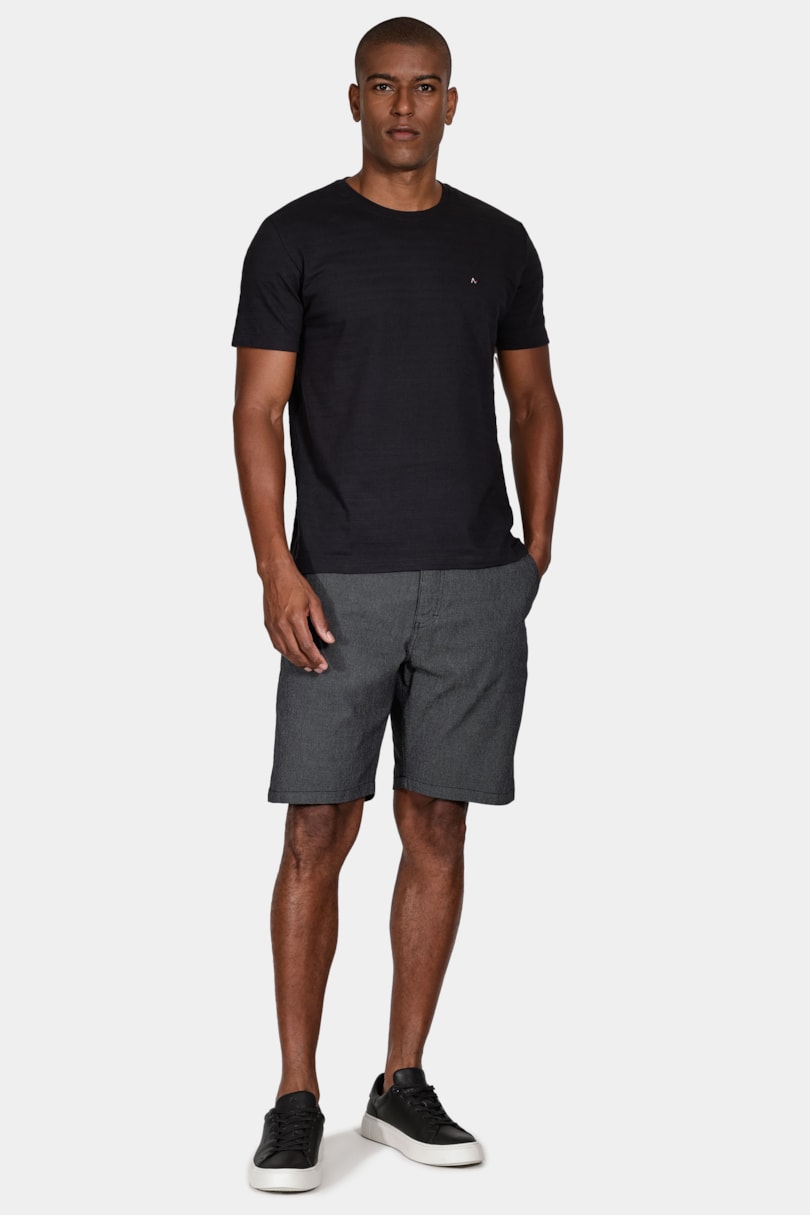 Bermuda Chino Cotton Sarja Preta