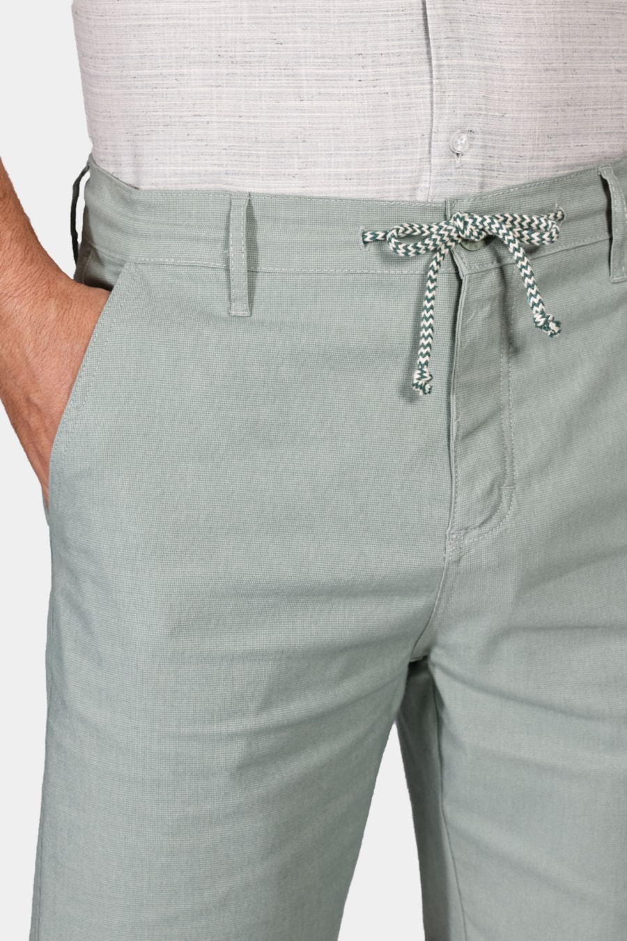 Bermuda Chino Cotton Sarja Verde — foto 3 de 5