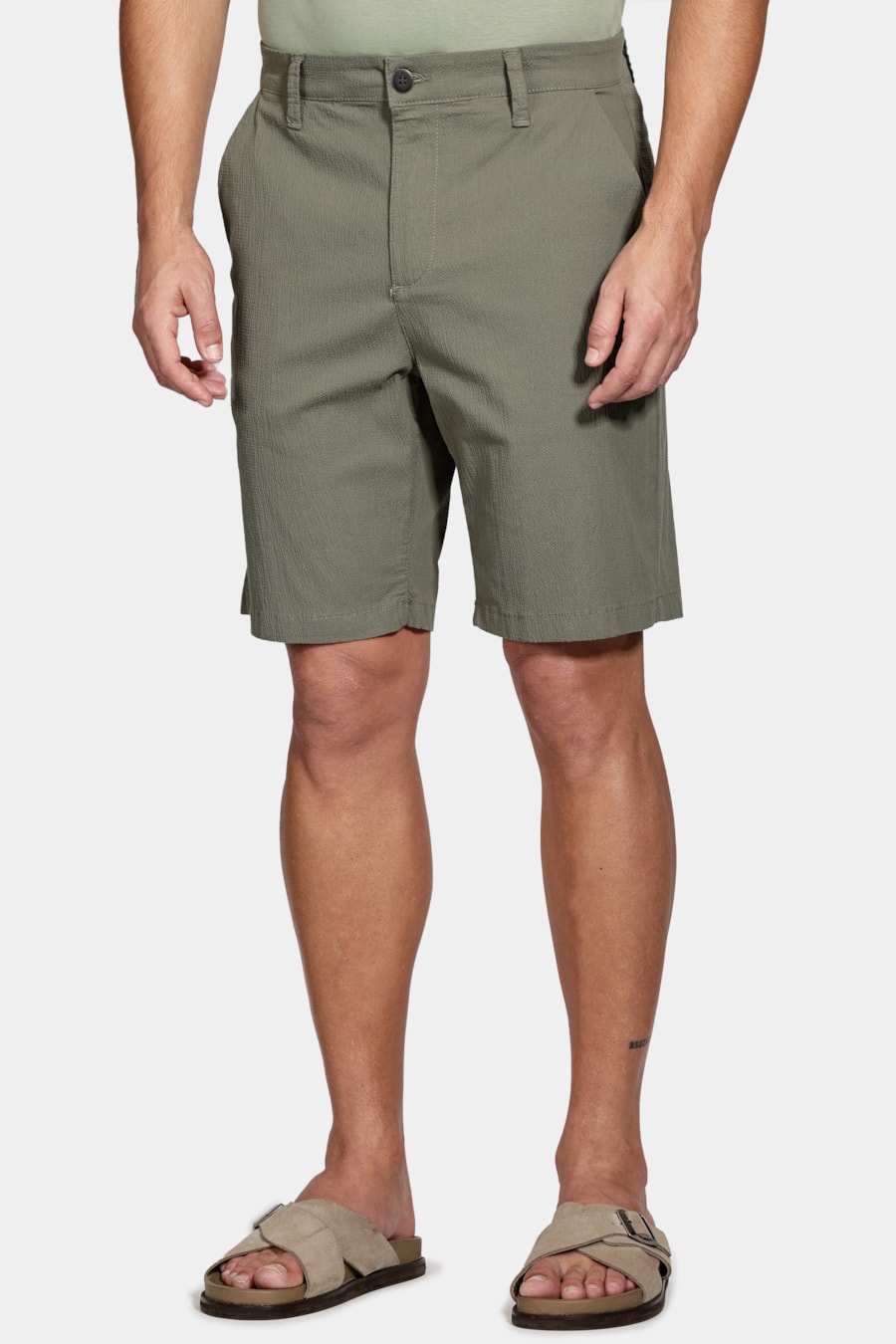Bermuda Chino Curta Seersucker Verde Militar — foto 1 de 6