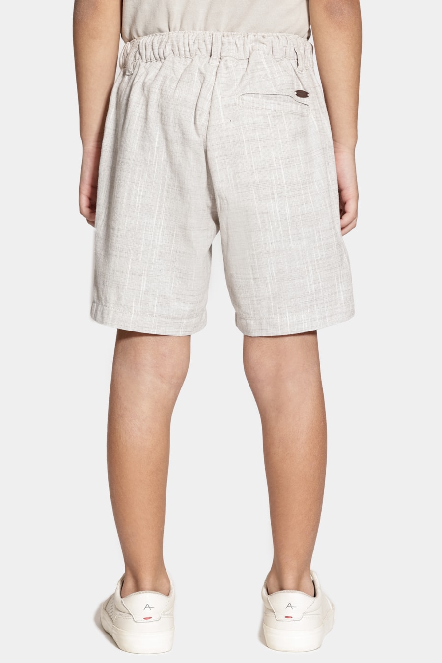 Bermuda Chino Infantil Algodão Flamê Off White — foto 5 de 7
