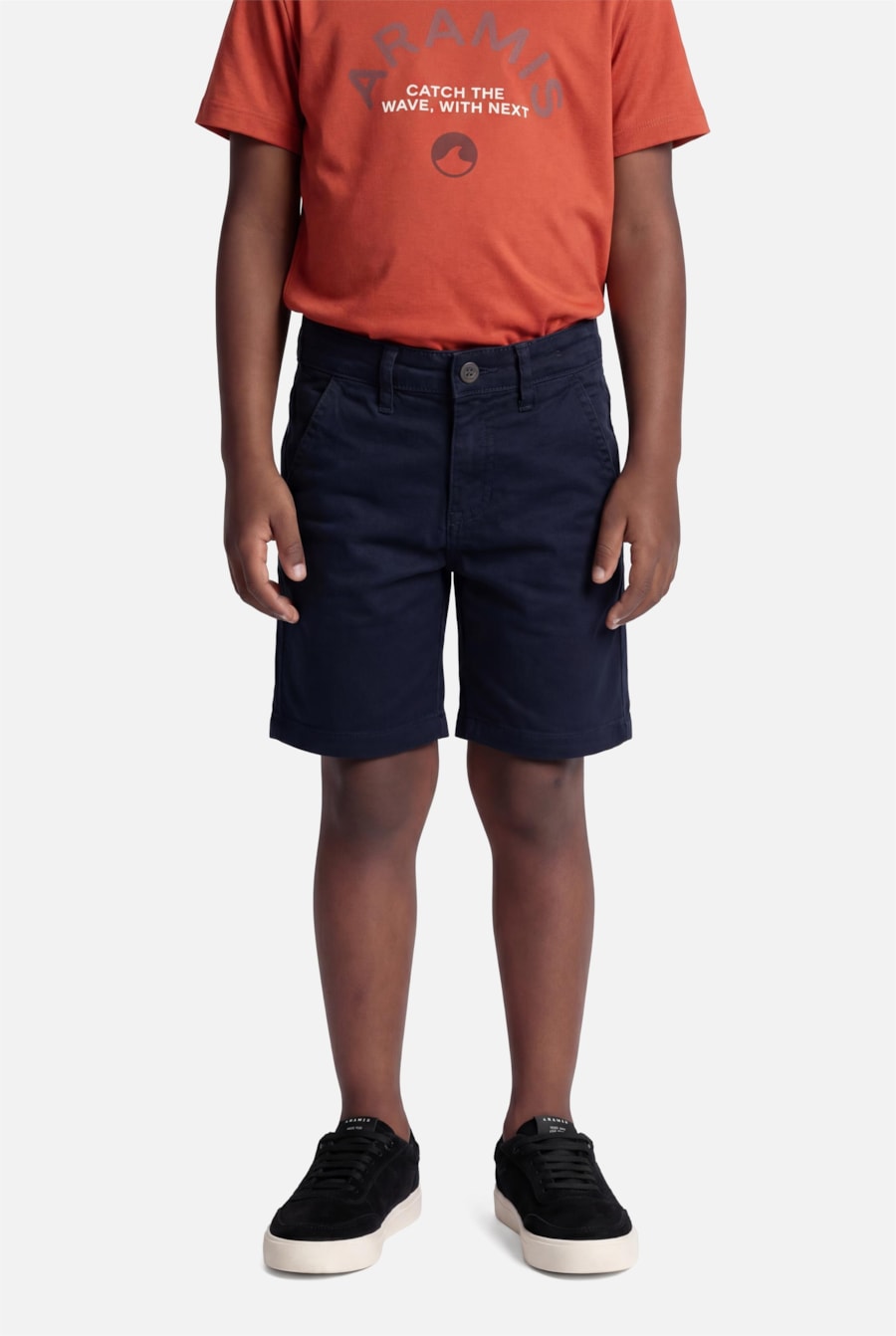 Bermuda Chino Infantil Bolso Reto Marinho — foto 1 de 7