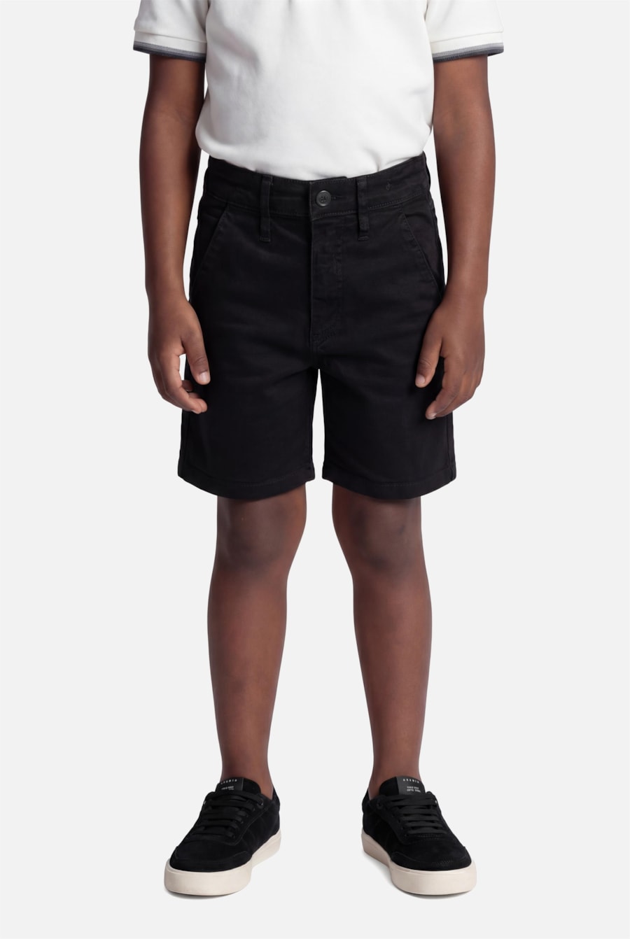 Bermuda Chino Infantil Bolso Reto Preto — foto 1 de 7