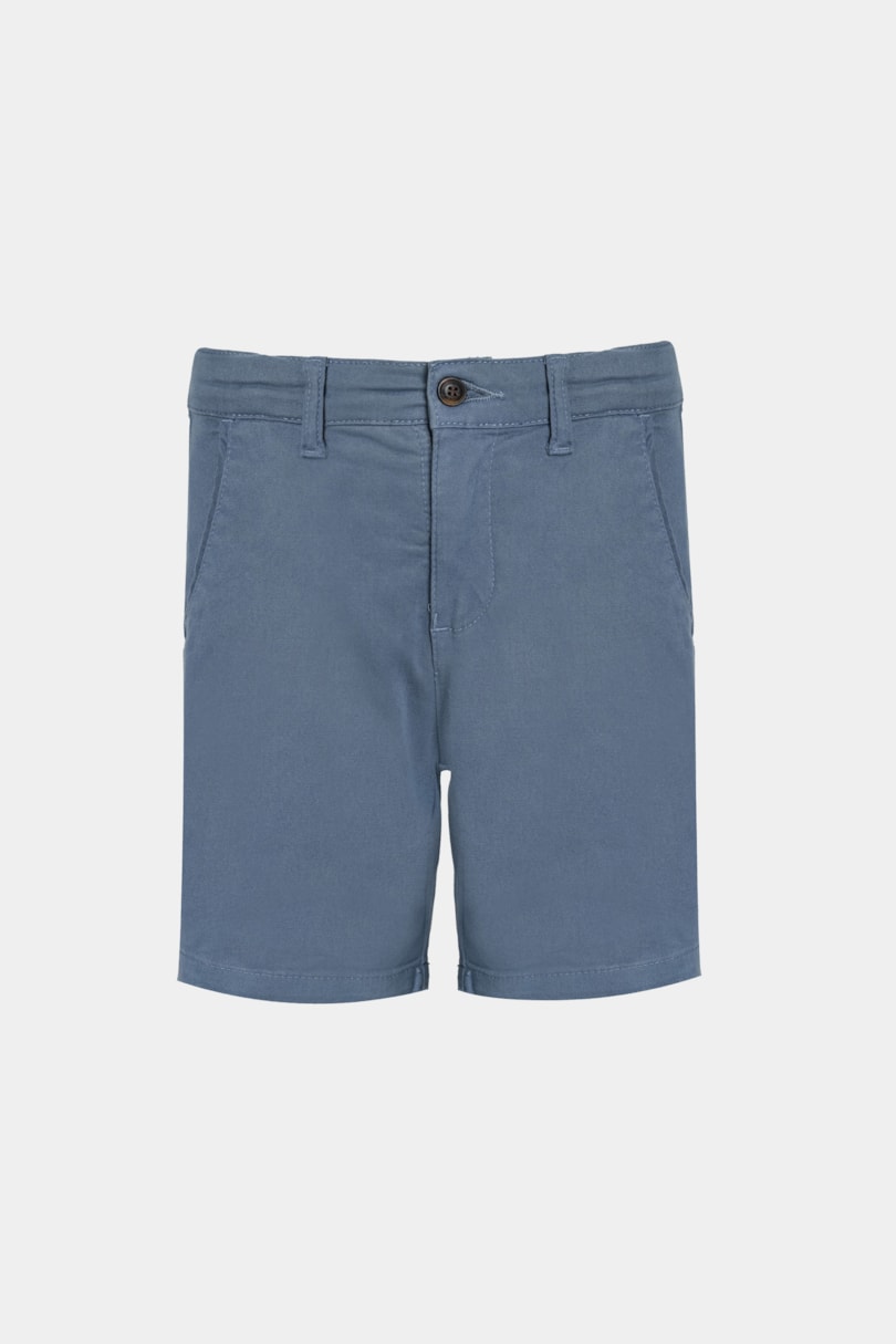 Bermuda Chino Infantil Color Sarjada Azul Indigo