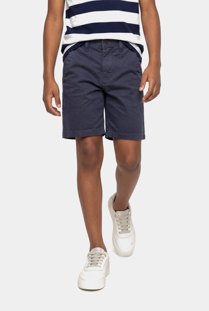 Bermuda Chino Infantil Color Sarjada Marinho