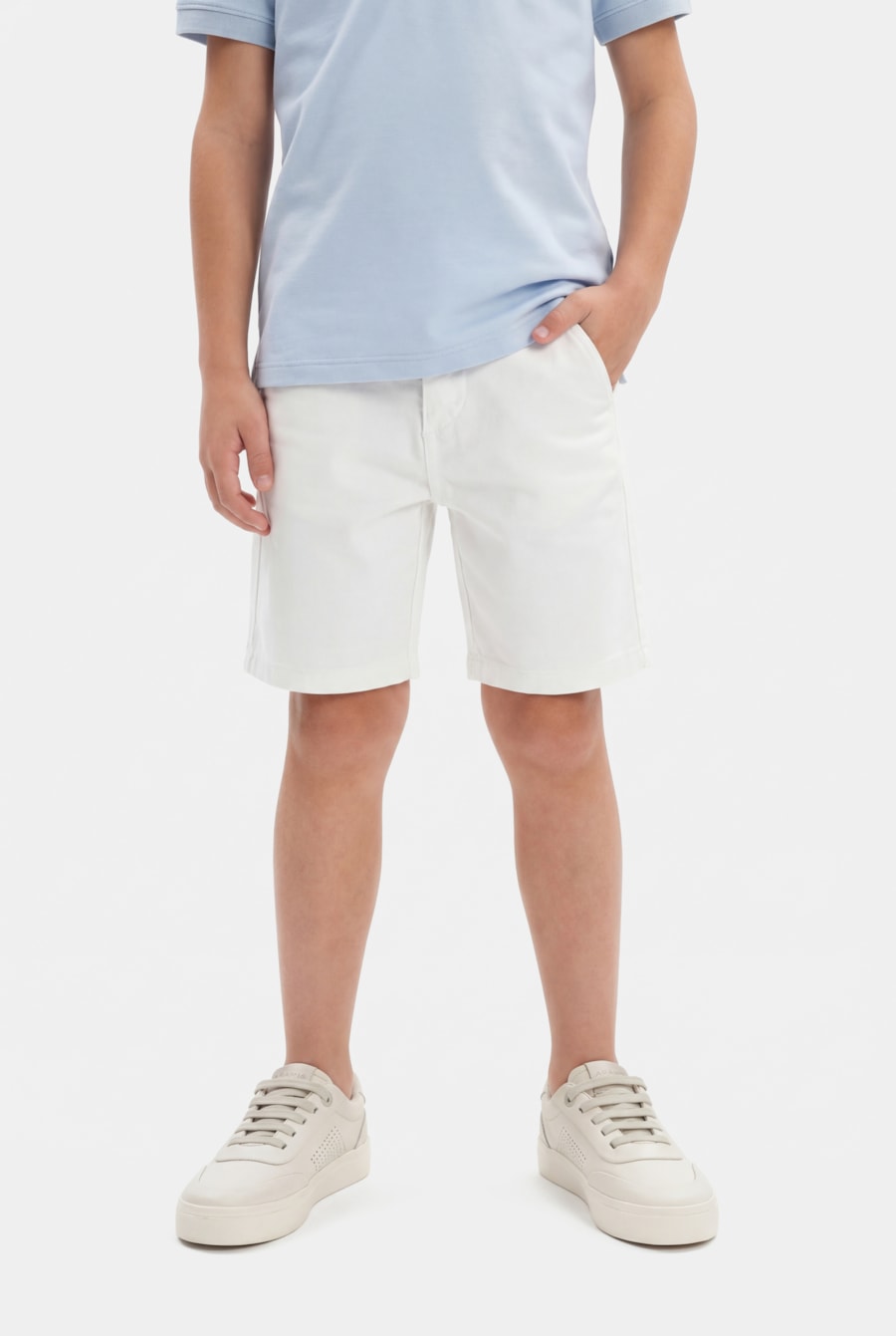 Bermuda Chino Infantil Color Sarjada Off White — foto 1 de 7