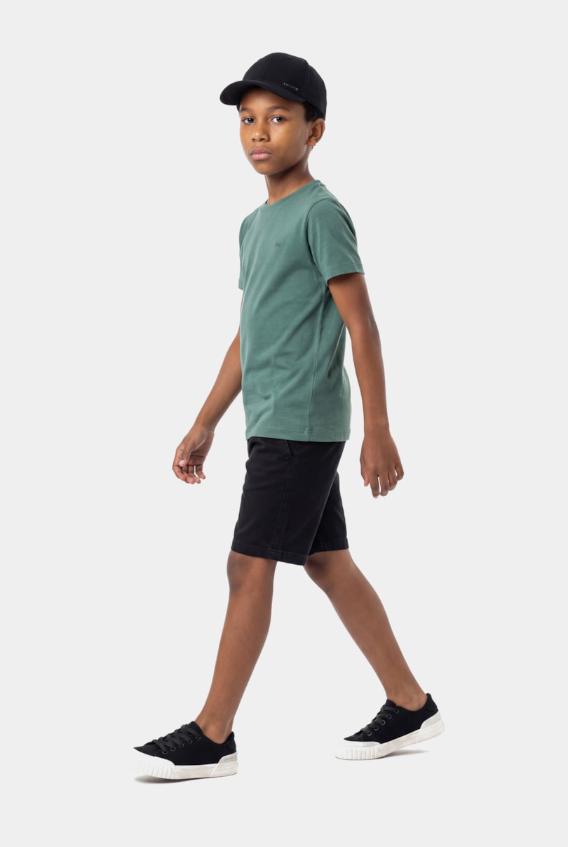 Bermuda Chino Infantil Color Sarjada Preto - Não Ativar Mostruário