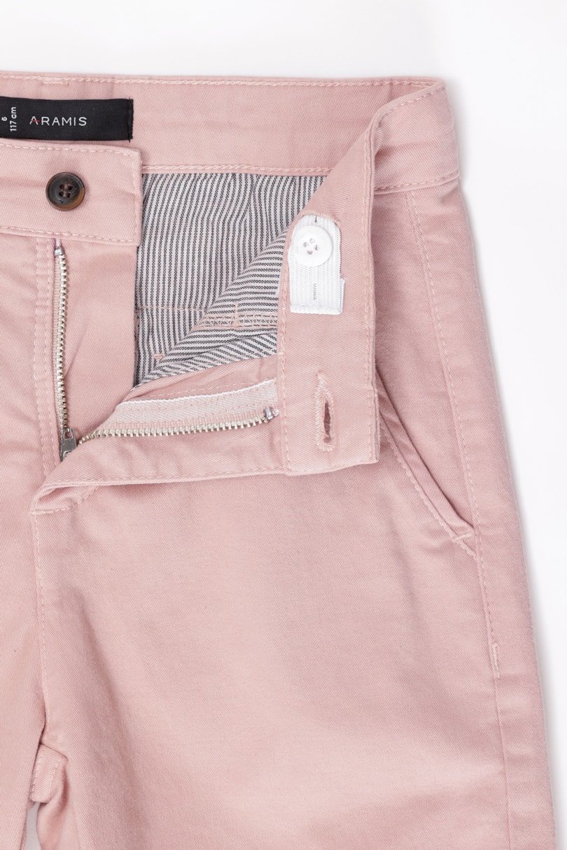 Bermuda Chino Infantil Color Sarjada Rosa Seco