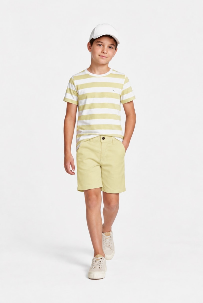 Bermuda Chino Infantil Color Sarjada Vanilla