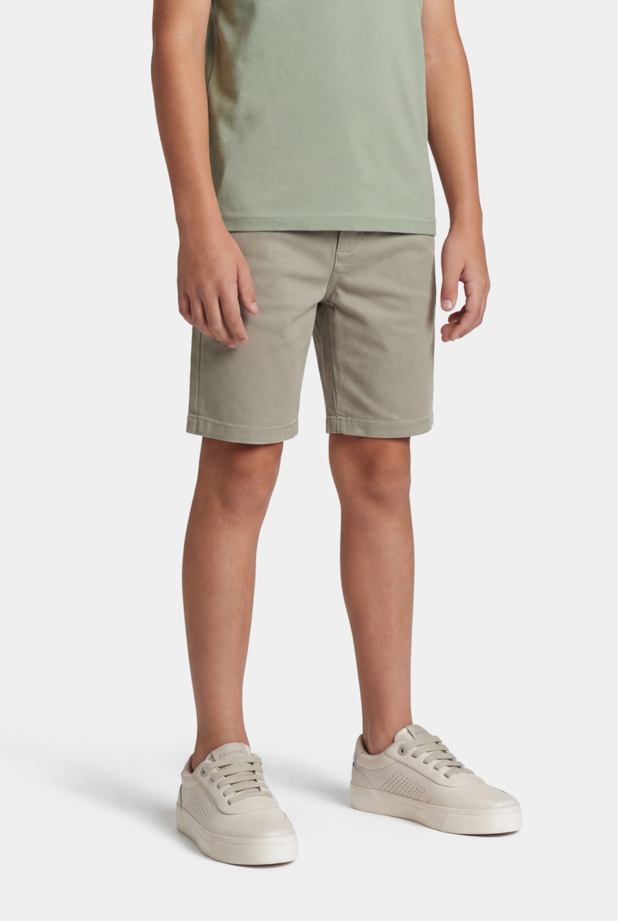 Bermuda Chino Infantil Color Sarjada Verde - Não Ativar Mostruário — foto 1 de 4