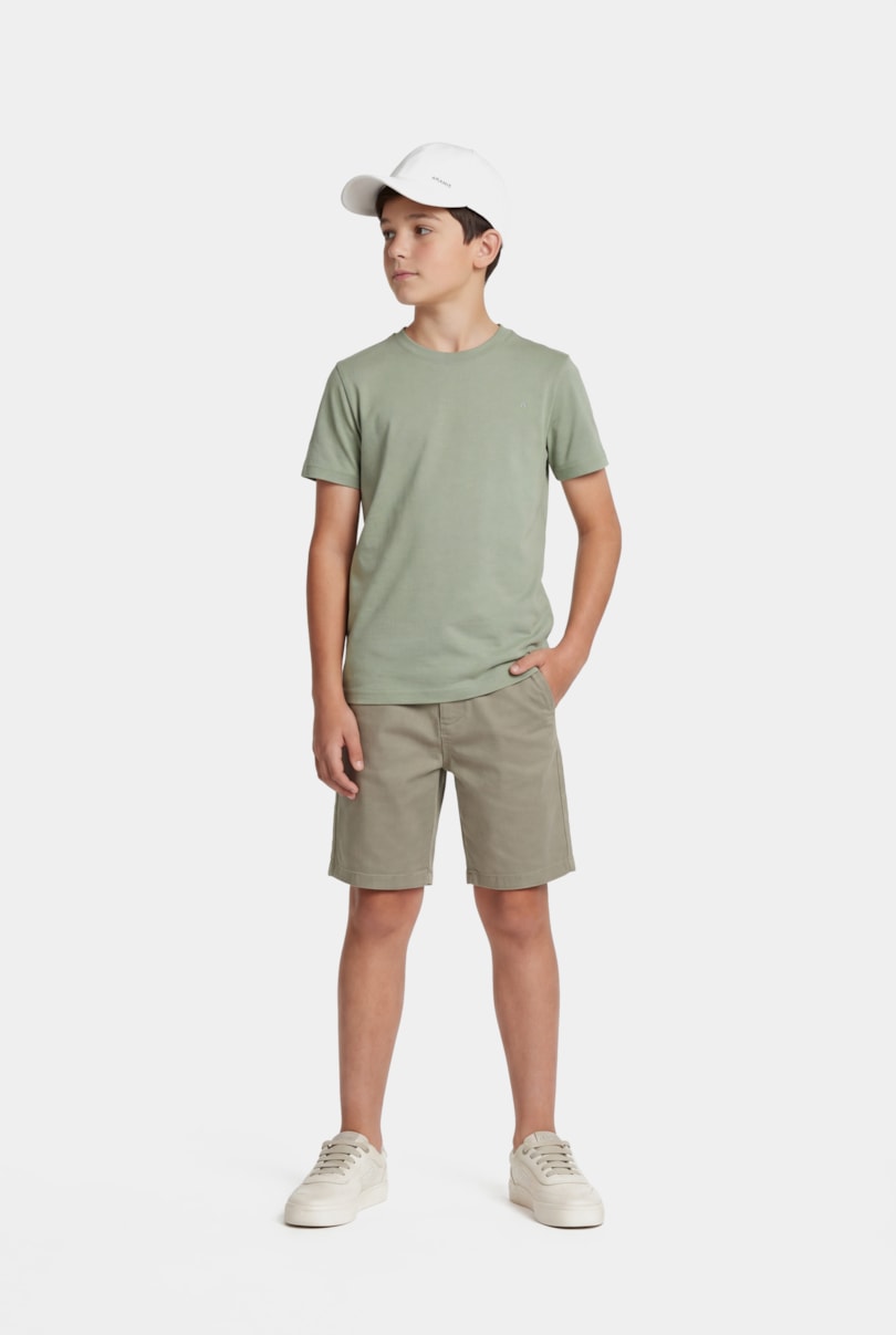 Bermuda Chino Infantil Color Sarjada Verde - Não Ativar Mostruário
