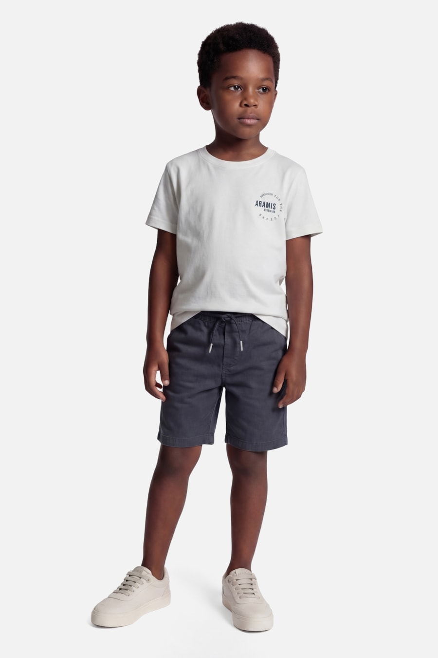 Bermuda Chino Infantil Com Elástico Azul Escuro — foto 2 de 4