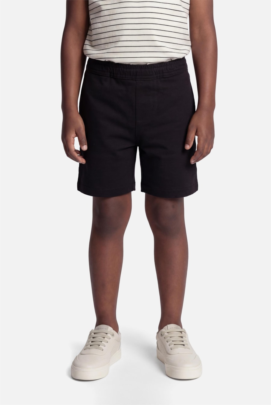 Bermuda Chino Infantil Elastico Knit Preto — foto 1 de 4