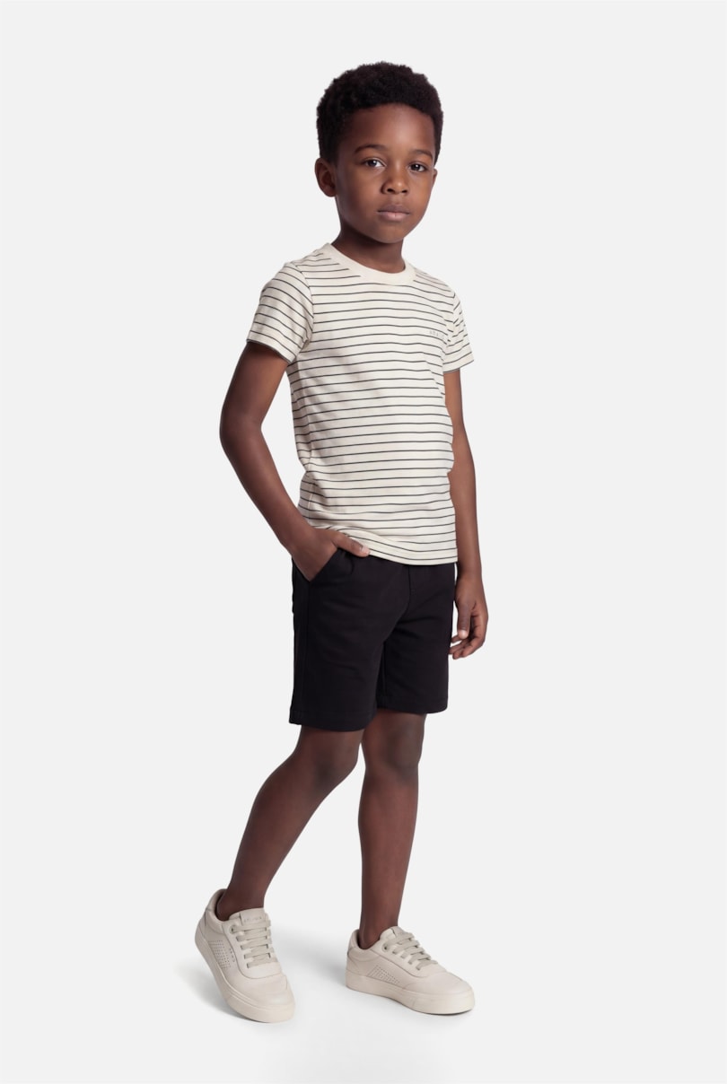 Bermuda Chino Infantil Elastico Knit Preto