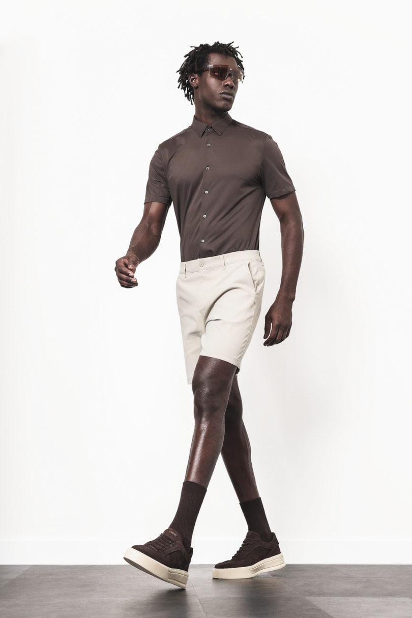 Bermuda Chino Liquid Repeller Cinza Claro